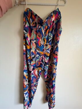 Fun Tropical Inspired Printed Elastic Waist Pants
